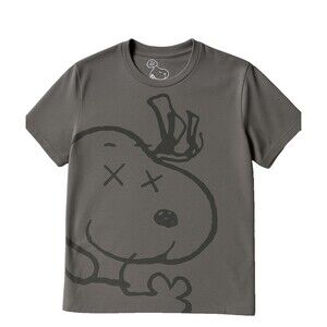 KAWS x Uniqlo Peanuts Snoopy Face  XL T-Shirt Gray | Limited Edition Streetwear